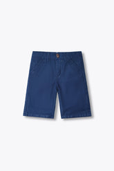 Kid's Navy Blue Cotton Short With Adjuster